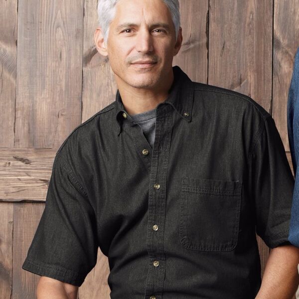 Men&#39;s Denim Short Sleeve Shirt Thumbnail
