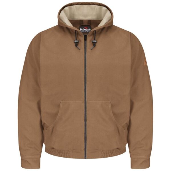 Men's Tall Brown Duck Hooded Jacket - EXCEL FR® ComforTouch Thumbnail